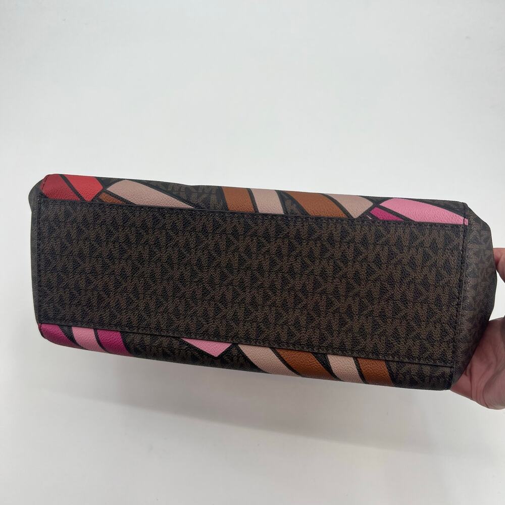 Michael Kors Sinclair Brown Multi Tote & matching Wallet limited edition pink - Picture 5 of 14